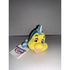 Disney The Little Mermaid Flounder Vintage Disney Store Plush Bean Bag Toy